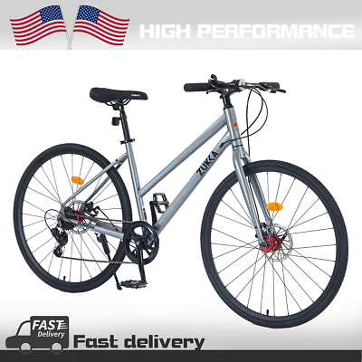 #ad 7 Speed Hybrid bike Disc Brake 700C Road Bike For men women#x27;s City Bicycle $216.00
