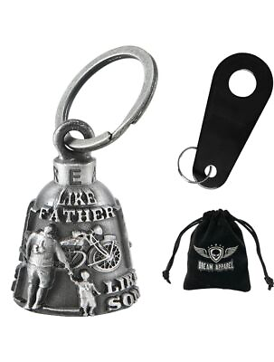 #ad Like Father Like Son Celebrate Love Motorcycle Bell Bag and Zipper Pull $18.85