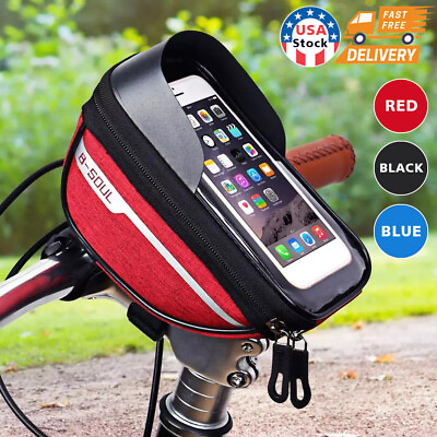 #ad Motorcycle Bicycle Cell Phone GPS Holder Case Bag Mount For Handlebar Waterproof $10.98