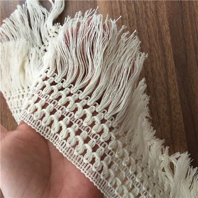 #ad #ad 4yards Lace Tassel Ribbon 12cm Trimming Fringes Cotton Tassels DIY Bed Clothes C $28.47