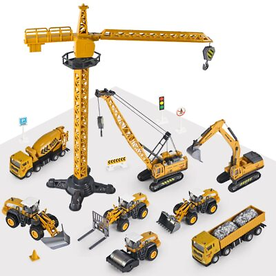 #ad Crawler Tower Cable Excavator Diecast Model Engineering Vehicle Truck Crane Toys $18.99