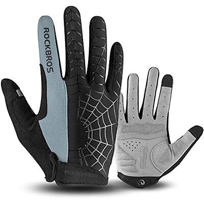 #ad ROCKBROS Cycling Gloves Men Bicycle Gloves SBR Pad Anti Slip Road Riding Gloves $13.99