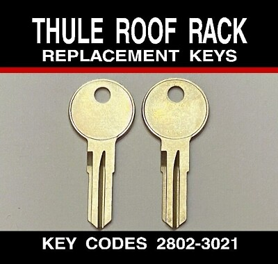 #ad Thule Roof Rack Car Top Luggage Carrier Ski Rack Keys Cut to Code Key 2802 3021 $13.49