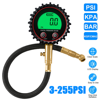 #ad #ad Digital Accurate Air Pressure Tire Gauge 255PSI Meter Tester for Truck Car Bike $14.98