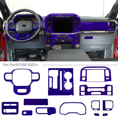 #ad 13pcs Interior Decoration Trim Cover Kit For Ford F150 2021 Purple Accessories $185.99