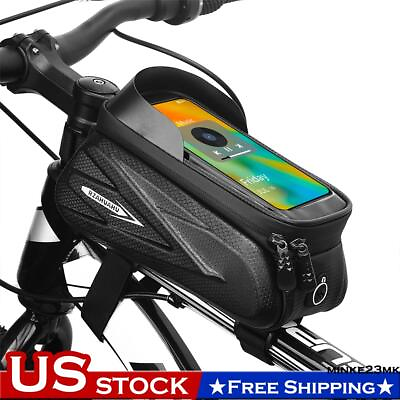 #ad #ad Bicycle Cycling Bike Front Top Tube Frame Phone Bag Phone Holder Case Waterproof $19.13