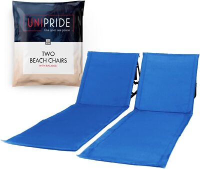#ad Unipride Beach For Adults Folding Lightweight Camping Chairs Set of 2 Blue $49.99