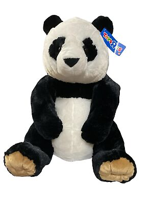 #ad Toys R Us Panda Bear Plush Black White Stuffed Animal Valentines Day 18quot; Toy $27.95