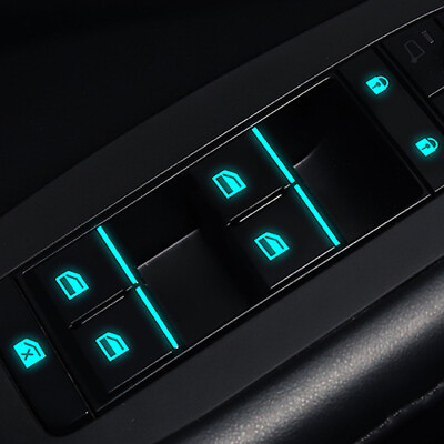 Universal Blue Luminous Car Interior Window Door Switch Sticker Car Accessories C $3.87