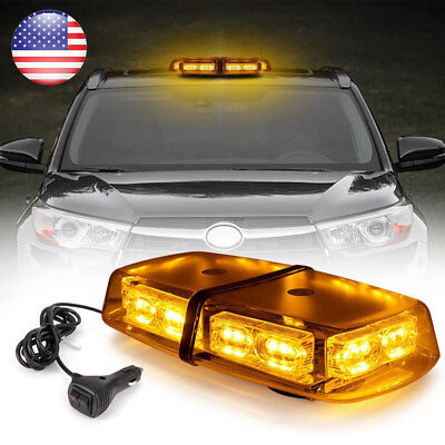 #ad LED Yellow Strobe Light Bar Emergency Warning Flashing Truck Rooftop for Truck $28.79