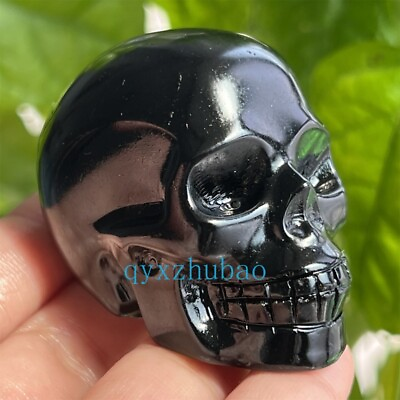 #ad 2quot; Natural Obsidian gem skull Quartz Carved Crystal Skull Reiki Healing 1pc $12.97