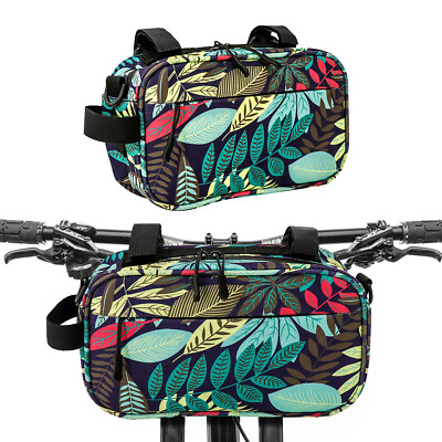 #ad Mountain Bike Hanging Bag Handlebar Storage Front Bag Waterproof Frame Tube Bag $16.99