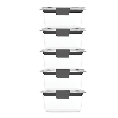 #ad Rubbermaid Brilliance Tritan Food Storage Set of 5 Clear Containers $27.25