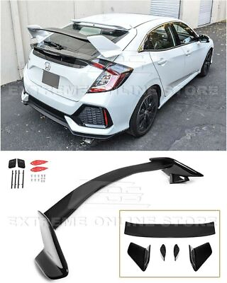 #ad EOS Glossy Black Type R Style Rear Wing Spoiler Roof Civic 5DR Hatchback 17 21 $169.98