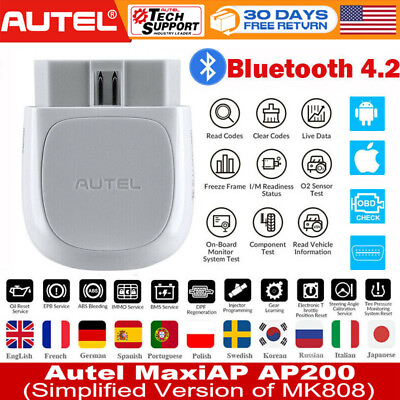 Autel Maxi AP200 Bluetooth OBD2 Car Code Reader Scanner Tool Full System ABS SRS $55.59