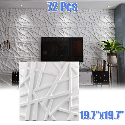 #ad 72Pcs Modern 3D Wall Panels DIY PVC Art Line Design Home Wall Ceiling Decor $205.99