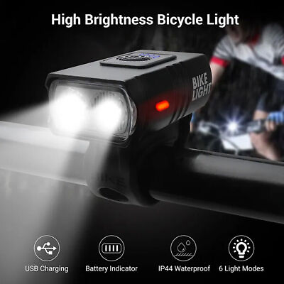 #ad #ad Rechargeable LED Bicycle Headlight Bike Head Light Cycling Front Lamp Waterproof $8.90