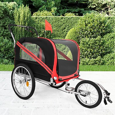 #ad CLARFEY Pet Bicycle Trailer Bike 2 In 1 Small Dog Wagon Stroller Jogging Outdoor $169.99