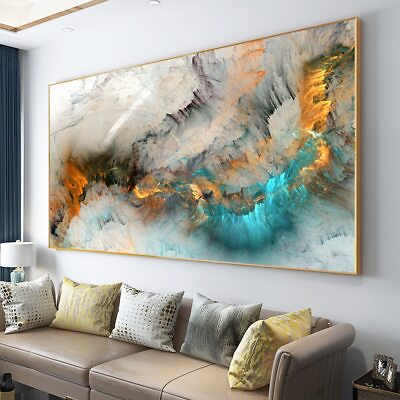 #ad #ad Cloud Abstract Canvas Painting Wall Art Print Poster For Living Home Room Decor $60.15