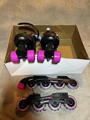 Roller Skates Schwinn 2 in 1 Skate Quad and Inline Chassis Fits Size 1 4 $48.99