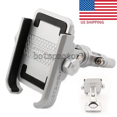 #ad Motorcycle Phone Holder Handlebar Handle Bar Mirror Mount For Harley Accessories $23.58