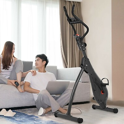 #ad Folding Indoor Exercise Bike Stationary Cycling Magnetic Control Bicycle Fitness $139.99