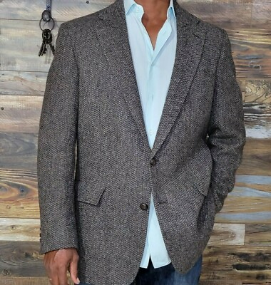 #ad Palm Beach for Karoll#x27;s Tweed Wool Blazer Sport Jacket Coat Size 44L *EXCELLENT* $41.65