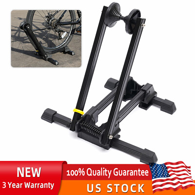 #ad Alu Bike Stand Floor Rack Portable Bicycle Mountain Bike Repair Parking Holder $25.65