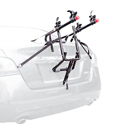 #ad Sports Deluxe 2 Bike Trunk Mount Rack 102DNR Black Patented Padded Lower Frame $57.89