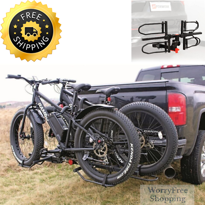 #ad 2 Bikes Car Rack Carrier 2quot; Hitch Mount Folding Lock Fat Bike Truck SUV Vehicle $236.61