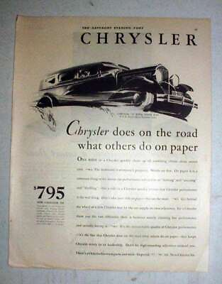 #ad #ad 1930 Chrysler 70 Royal Sedan Ad Does on The Road $19.99