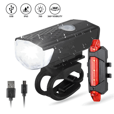 #ad #ad 2X 90000 Lumen 8.4V Rechargeable Cycling Light Bike Bicycle LED Front Rear Lamp $11.39