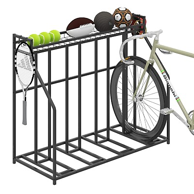 #ad Stand Bike Racks for Garage 4 Bike Stand Rack with Storage Basket Metal Flo... $169.12