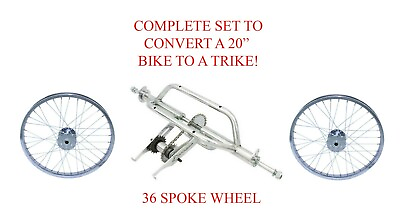 #ad #ad NEW 20quot; CHROME COMPLETE SET TO CONVERT A 20quot; BIKE TO A TRIKE ALMOST GONE $299.99