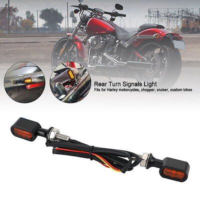 #ad #ad LED Rear Mini Turn Signal Indicator For Sportster Touring Dyna Black Amber S2 $23.63