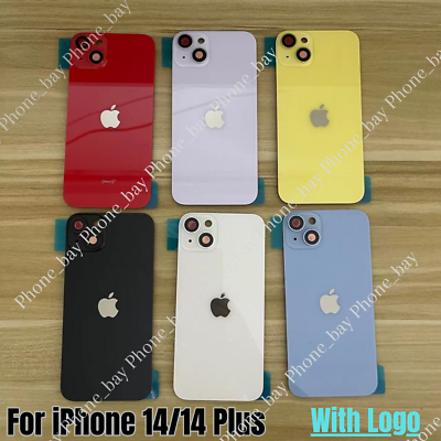 #ad For iPhone 14 iPhone 14 Plus Back Glass Replacement Big Cam Hole Rear Cover Lot $12.64