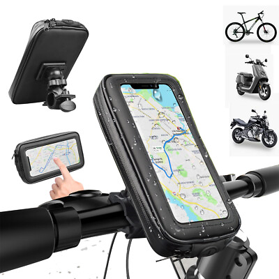 Motorcycle Bike Bicycle Handlebar Mount Holder Waterproof Cell Phone Bag Large $8.98