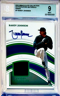 #ad #ad RANDY JOHNSON Auto Green 5 5 2023 Immaculate Collection #7 BGS 9 10 $220.55