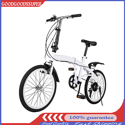 #ad 6 Speed Folding City Bike Bicycle 20 inch Folding Bicycle for Adults City Bike $166.26