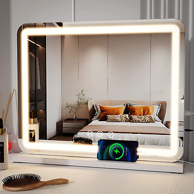 #ad Vanity Mirror with Lights 23 Inch Large Makeup Mirror with LED Lights Smart To $79.57