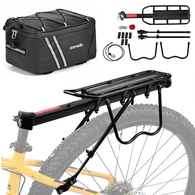 #ad Rear Bike Rack Bicycle Cargo Rack Luggage Carrier Holder Trunk Pannier Set $32.98