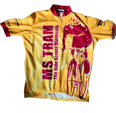 #ad MS TRAM bike across Minnesota bike tour cycling Jersey Mens XL $13.39