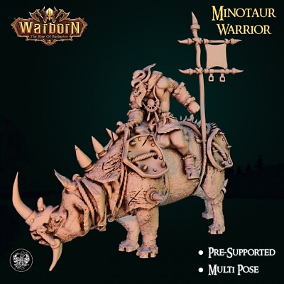 Minotaur On Rhino Mount Fantasy Wargame Miniatures By The Master Forge $10.00