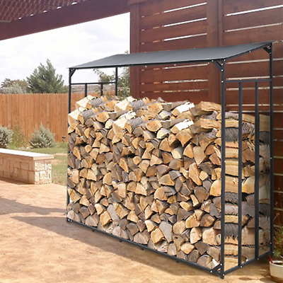 #ad Large Firewood Log Rack Bin Wood Holder Fireplace Kindling Stand Indoor Outdoor $99.92