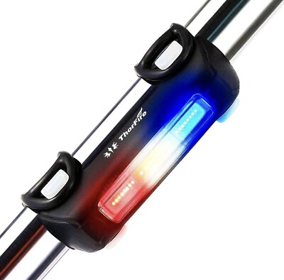 #ad Usb Rechargeable Bike Light Waterproof 7 Light Modes with RedBlueWhite $14.99