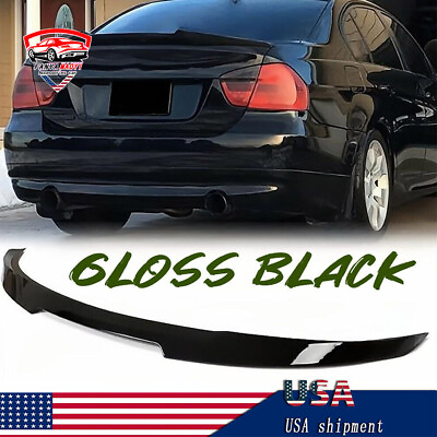 #ad For BMW 3 Series E90 325i 335i 2005 2011 Rear Trunk Spoiler Gloss Black M4 Style $30.00