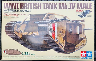 #ad Tamiya WWI British Tank Mk.IV Male with Single Motor 1:35 Model Kit Multicolor $120.00