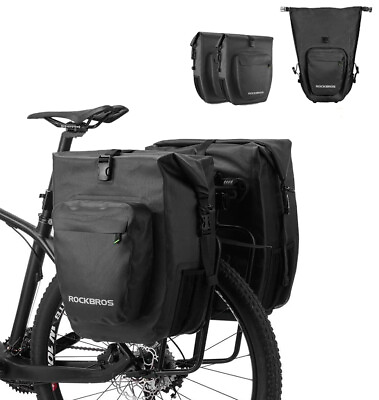 #ad #ad ROCKBROS Bike Pannier Bag Rear Rack Bag Waterproof Luggage Carrier 27L Capacity $111.59