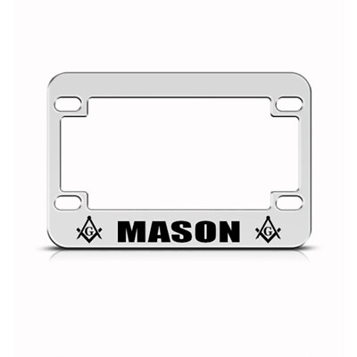 #ad Metal Bike License Plate Frame Masonic Mason Moson Logo Motorcycle Accessories $17.99