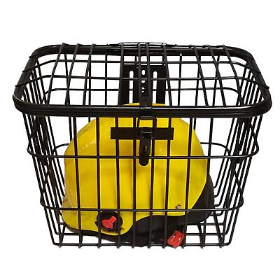 #ad Metal Bike Basket with Lid Cargo Rack Storage Box Detachable Organizer Large $46.99